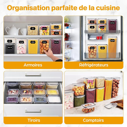 20 Boîtes Alimentaires en Plastique Sans BPA avec Couvercles