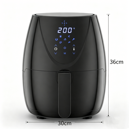 AIR FRYER-YASHE- Friteuse sans Huile 4.5L - 2500W Turbo - Tactile LED 6 Modes - Noir