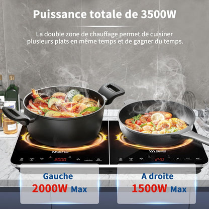 Plaque de cuisson à induction – Double plaque à induction, 10 niveaux de température