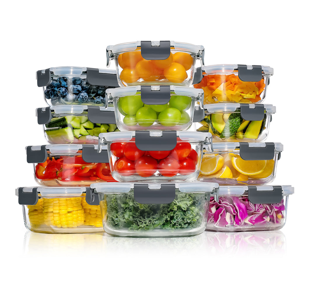 Lot de 12 Lunch Box Verre Réutilisables, Sans BPA
