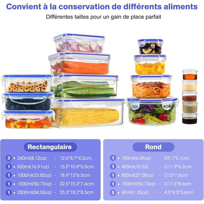 Set Contenitori Alimentari 32 Pezzi Senza BPA