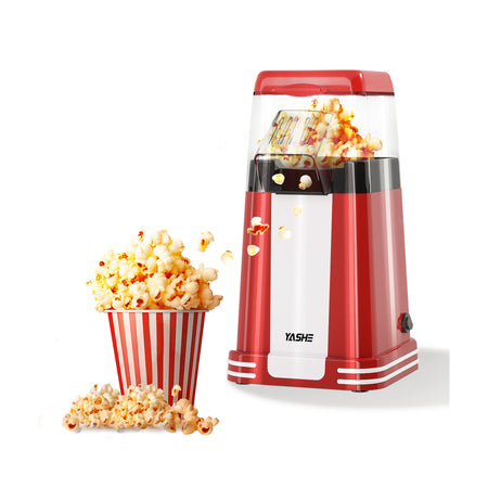 Machine à pop-corn rétro, 1200 W Machine à pop-corn à air chaud avec gobelet doseur