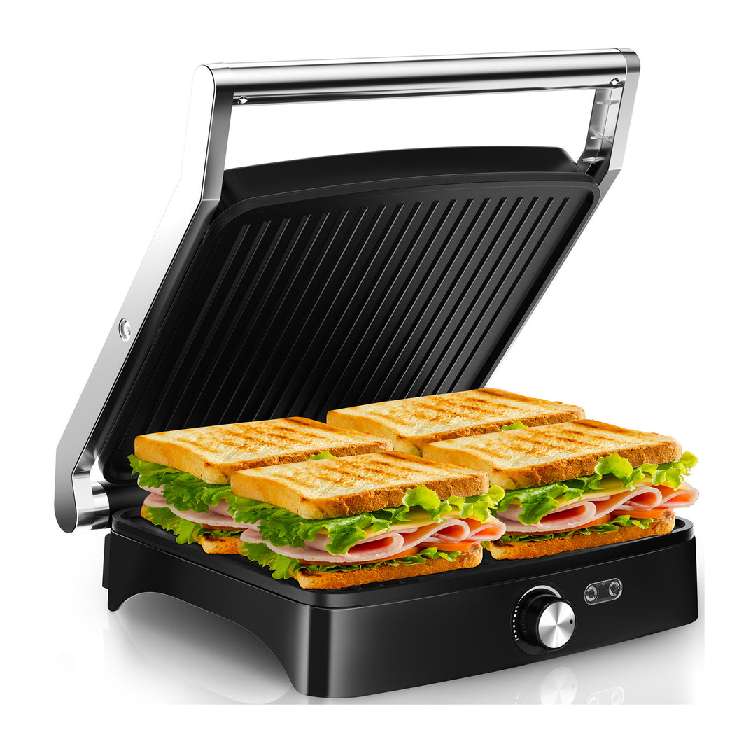 Piastra per Panini Elettrica 2000W – Macchina per Toast 4 Fette