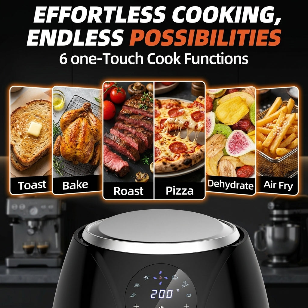 Air fryer 4.5L 360°- Friteuse à Air Compacte, Programmes Auto, Compatible Lave-Vaisselle