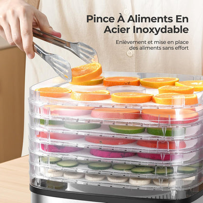 Deshydrateur Alimentaire 8 Plateaux, 72H Temps & Température