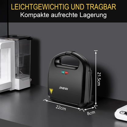 Appareil à croque-monsieur pour 2 croque-monsieur 750 W avec revêtement anti-adhésif