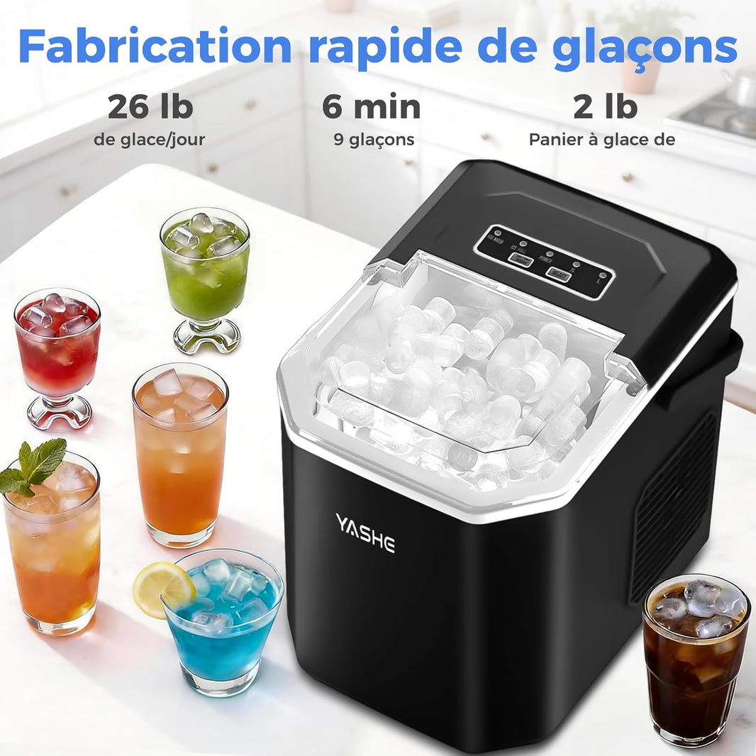 Machine à glaçons pour plan de travail, glaçons sphériques en 2 tailles