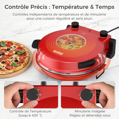 Four à pizza électrique pour plan de travail avec pierre à pizza