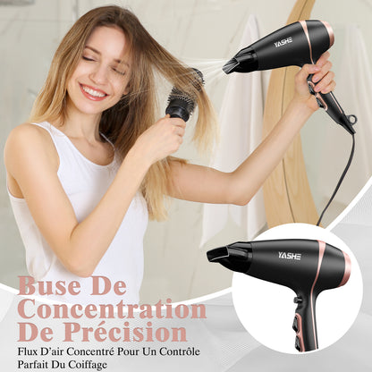 Sèche-cheveux professionnel, 2 vitesses et 3 niveaux de température