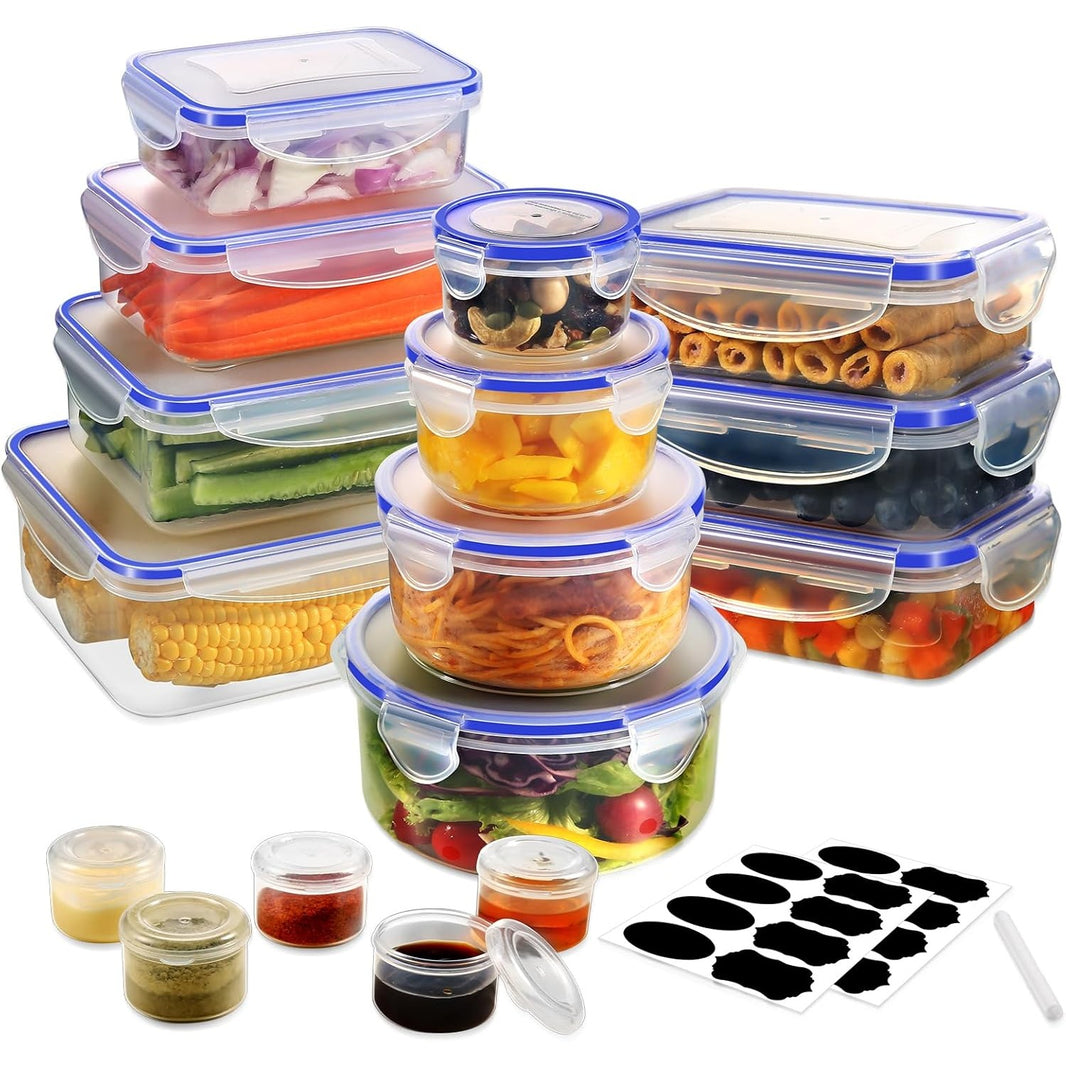 Boîte Conservation Alimentaire 32 Pièces, Sans BPA Boîte Alimentaire Set