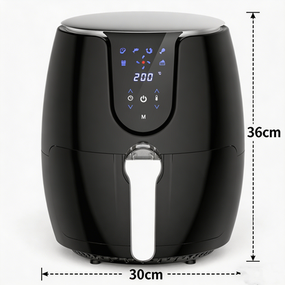 Air fryer 3.5L– 2500W, 6 modes préprogrammés, 80‑200°C, panier antiadhésif, sans huile