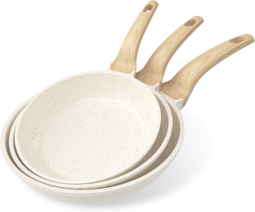Set di padelle antiaderenti, 3 pezzi – Padelle in granito da 20/24/28 cm, senza PFOA