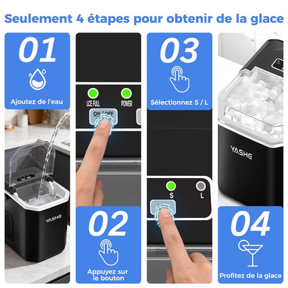 Machine à glaçons pour plan de travail, glaçons sphériques en 2 tailles