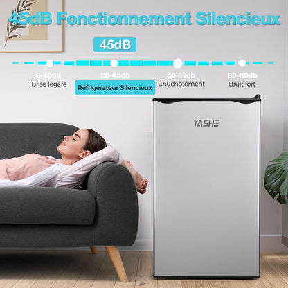92L Petit Frigo avec Congélateur, Porte-Bouteilles Intégré Compact