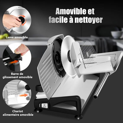 Trancheuse Électrique Avec Moteur DC Silencieux, Trancheuse À Jambon 200W