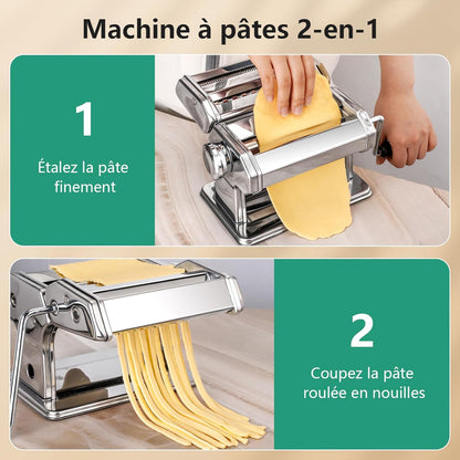 Machine à Pâtes Manuelle, 7 Épaisseurs Réglables