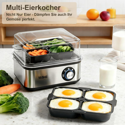Egg cooker, 8-egg capacity, stainless steel