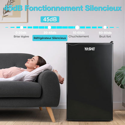 92L Petit Frigo avec Congélateur, Porte-Bouteilles Intégré Compact
