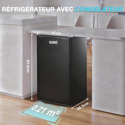 92L Petit Frigo avec Congélateur, Porte-Bouteilles Intégré Compact