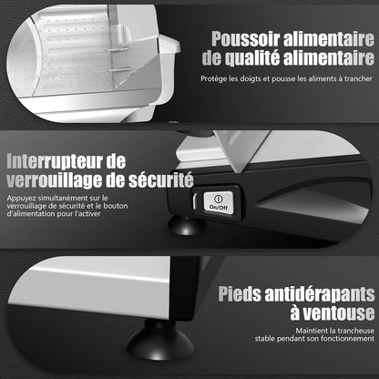 Trancheuse Électrique Avec Moteur DC Silencieux, Trancheuse À Jambon 200W