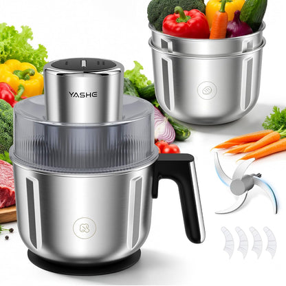 Hachoir Électrique avec 3 Bols pour Viande, Légumes et Sauces