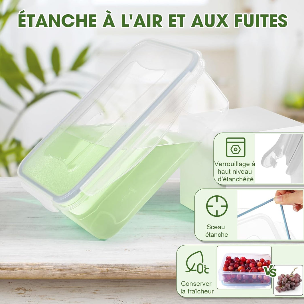 Boîte Alimentaire Set, 4 Pièces Boîtes Alimentaires Plastique Réutilisables avec Couvercles Hermétiques