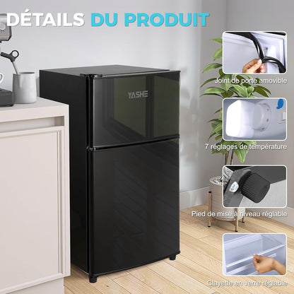 86L Mini-Réfrigérateur avec Congélateur, frigo Double Porte avec Congélateur Supérieur