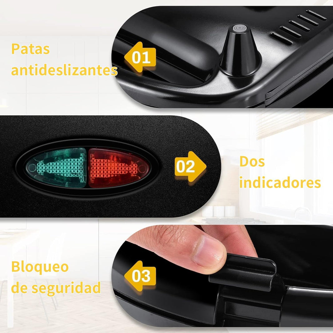 Grill Panini, 750W Appareil Panini avec Plaques Anti-adhésif