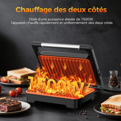 Appareil à Croque-Monsieur, Grille-Panini 1500W
