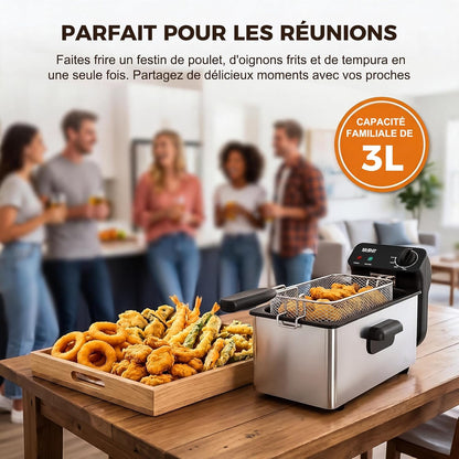 Friteuse Électrique 3,2 L, 1500 W, Température Réglable