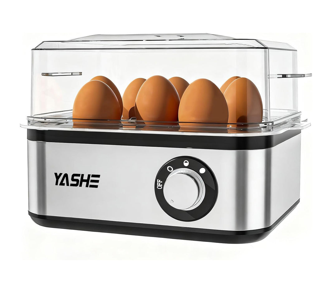 Egg cooker, 8-egg capacity, stainless steel