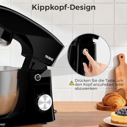 Robot Pâtissier 1500W, 4,5L + 5L Deux Bols en Acier Inoxydable