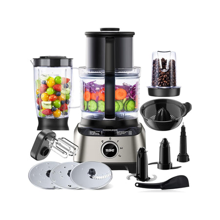 Robot da Cucina Multifunzione, Ciotola da 2,5L e Vaso da 1,5L, Mixer, Grinder, Estrattore di Succo