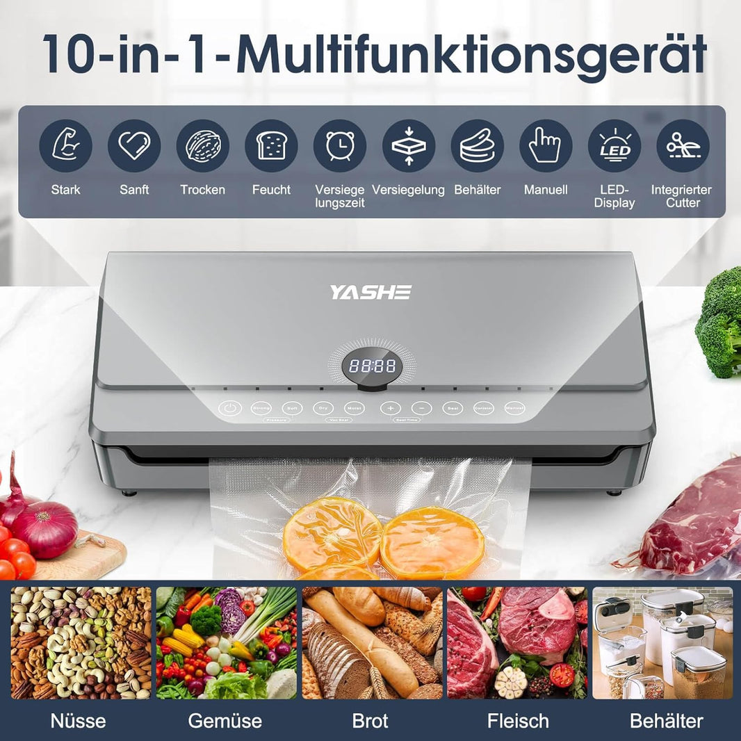 Machine Sous Vide Alimentaire avec Couvercle Magnétique, 10-en-1