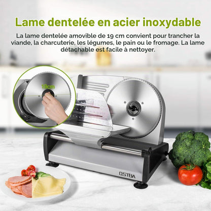 Trancheuse Électrique, Trancheuse à Jambon avec Interrupteur Sécurité Enfants