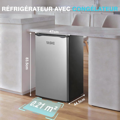 92L Petit Frigo avec Congélateur, Porte-Bouteilles Intégré Compact