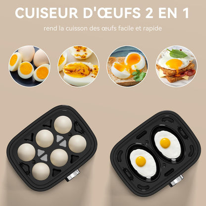 Cuiseur à œufs, cuisinier d'œufs compact de 400 W, 6 œufs faciles à peler