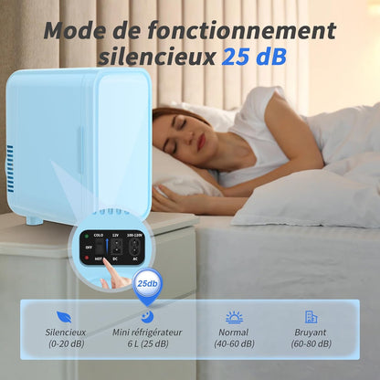 Mini Frigo, 6 litres/8 canettes 220-240 V AC/DC