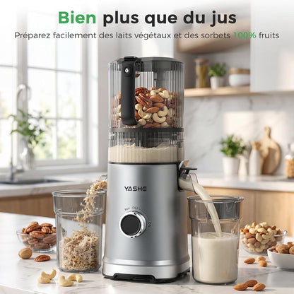 Extracteur de Jus à Froid 600W, Goulotte Extra-Large 152 mm pour Fruits et Légumes Entiers