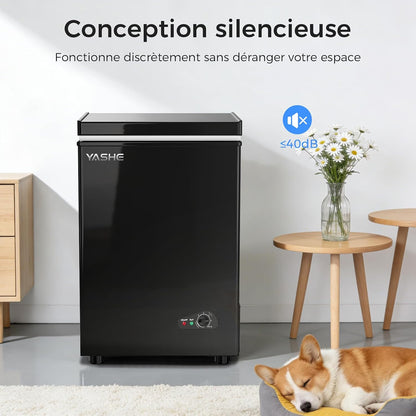 Congélateur coffre 100L, pose libre, Noir | 2 paniers amovibles