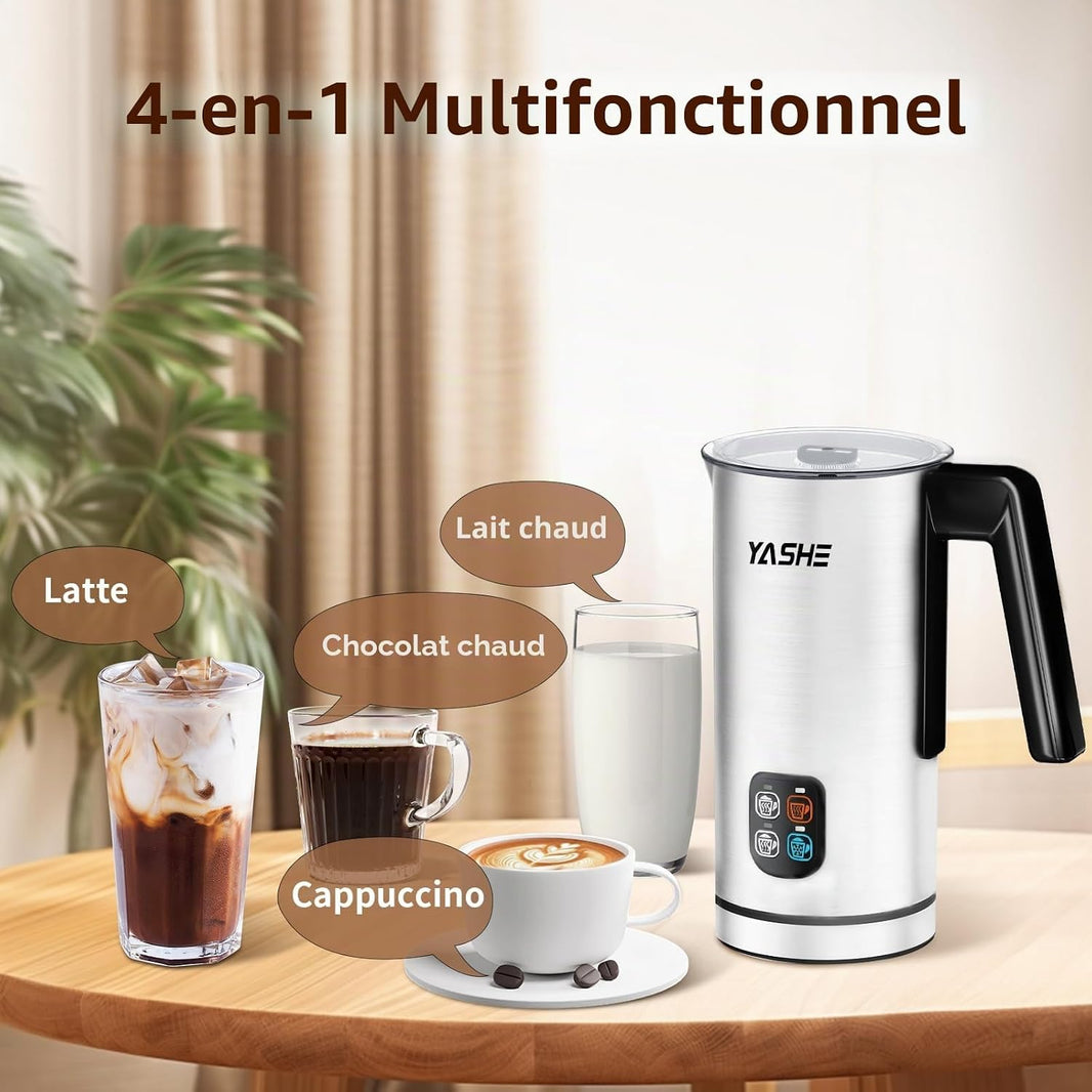 Mousseur a Lait 4 En 1,240 ml Mousseur à Lait éLectrique