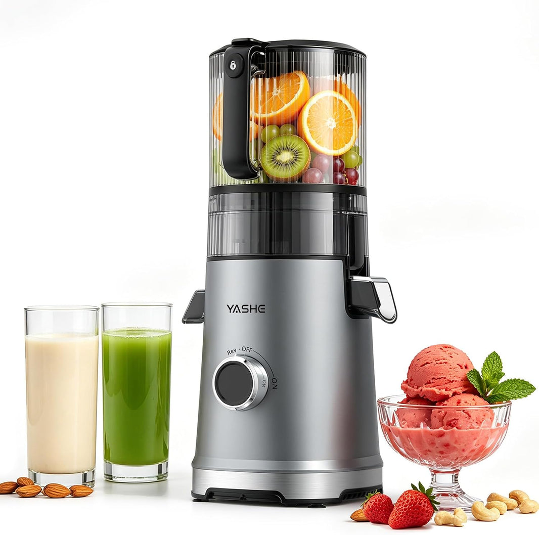 Extracteur de Jus à Froid 600W, Goulotte Extra-Large 152 mm pour Fruits et Légumes Entiers