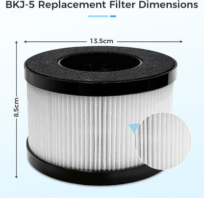 BKJ-5 Lot de 2 filtres HEPA H13 de rechange pour purificateur d'air BKJ-5
