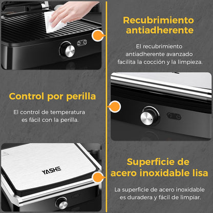 Piastra per Panini Elettrica 2000W – Macchina per Toast 4 Fette