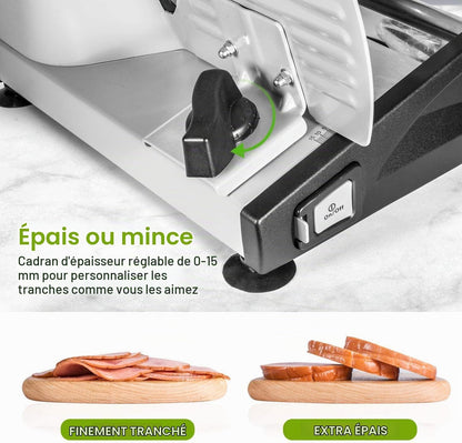Trancheuse Électrique, Trancheuse à Jambon avec Interrupteur Sécurité Enfants