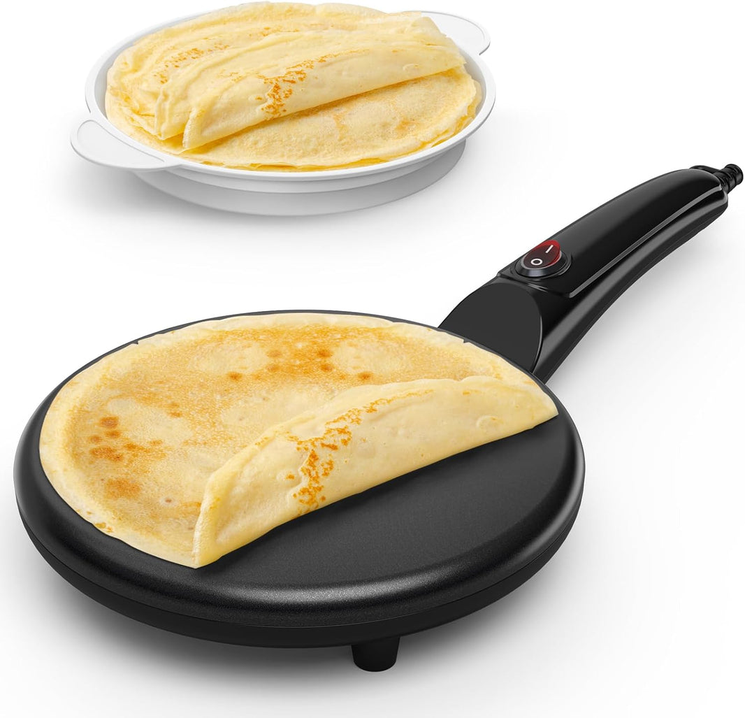 Crepiere Electrique, Crepiere Electrique antiadhésif, machine à roti portable 800W pour la maison