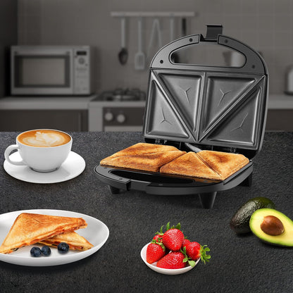Appareil à croque-monsieur pour 2 croque-monsieur 750 W avec revêtement anti-adhésif