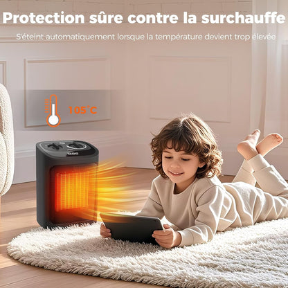 Radiatore Elettrico PTC 1500W, Modalità Eco, 3 Livelli