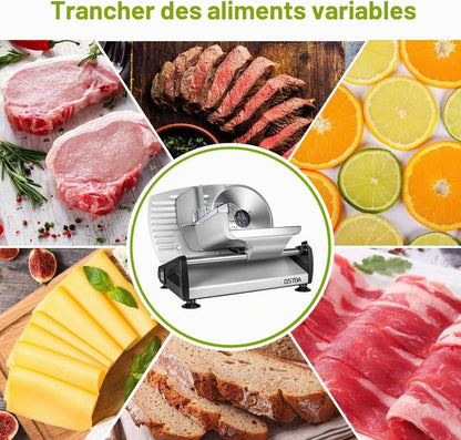 Trancheuse Électrique, Trancheuse à Jambon avec Interrupteur Sécurité Enfants