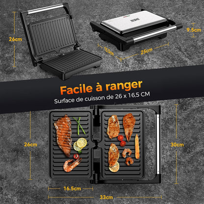 Appareil à Croque-Monsieur, Grille-Panini 1500W